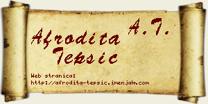 Afrodita Tepšić vizit kartica